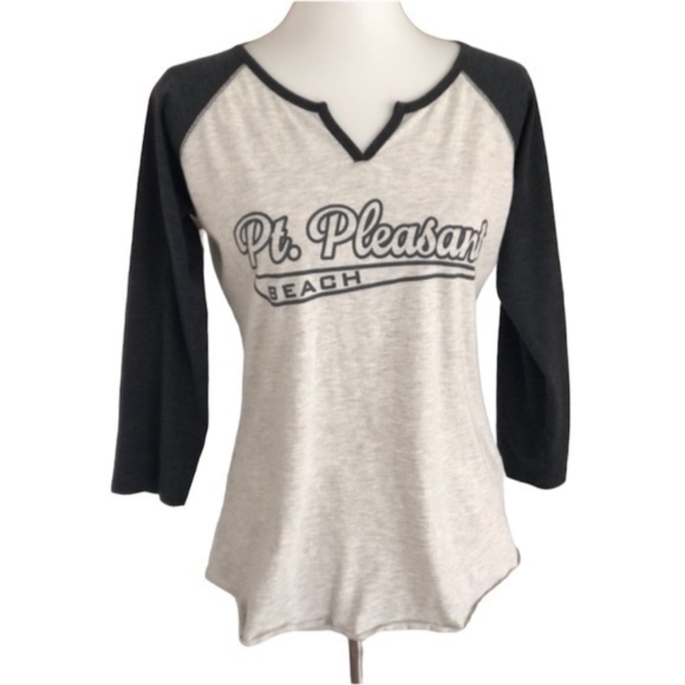 Point Pleasant Beach three-quarter length raglan sleeve graphic T-shirt